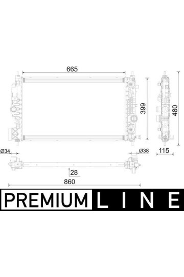 Kühlmittelkühler OPEL ASTRA-J 1.6