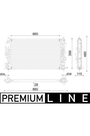 Kühlmittelkühler OPEL ASTRA-J 1.6 SIDI