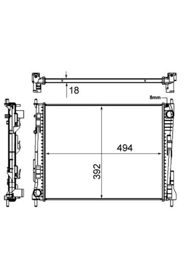 Kühlmittelkühler RENAULT TWINGO 07- AC