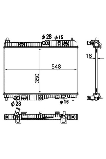 MOTOR SU RADYATORU FIESTA 08>12 VI 08> 1.4 EFI AT 1.4 1.6 OTOMATIK ŞANZIMAN 350 538 16