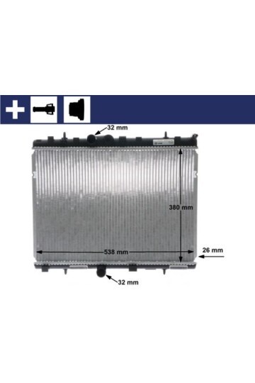 RADYATÖR C3 02>C2 03>207 07> 1.4-1.6 16V-1.6HDI AC MEK AL/PL/BRZ 378x548x26