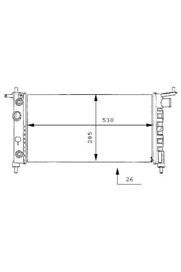 RADYATÖR CORSA B-TIGRA1.4I 16V-1.6I 16V KLİMASIZ OTOM 530x285x26