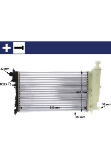 RADYATÖR P106 II 96>SAXO 96-03 1.1-1.4-1.6 AC MEK 532x322x23