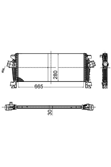 TURBO RADYATÖRÜ INTERCOOLER ASTRA J-CRUZE-ZAFIRA C 1.4 NET-NEL 1.6-1.8 XER-LET-DTL-DTH 665x280x30